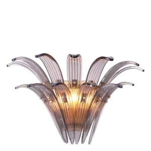 Luxury Tropical Treetop Design Wall Lamp in Smoke Glass