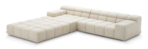 Luxury Modular Right Beige Sofa with Black Base