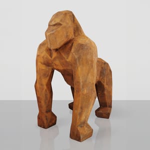 Luxury Square Gorilla Decorative Sculpture in Rust Effect