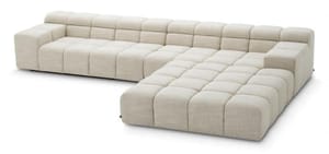 Luxury Modular Left Beige Sofa with Black Base