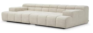 Luxury Albury Beige Modular Right Lounge Sofa with Black Base