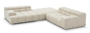 Luxury Albury Beige Modular Left Lounge Sofa with Black Base