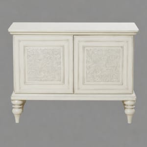 Luxury Double-Winged Drawer Cabinet with Hand-Carved Decorative Panels