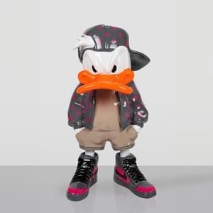 Luxuriöse Fiberglas Bad Boy Duck Street-Style Figuren-Skulptur