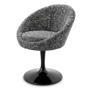 Luxury Upholstered Swivel Dining Chair with a Central Leg