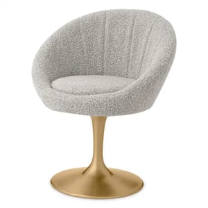 Luxury Upholstered Swivel Dining Chair with a Central Leg