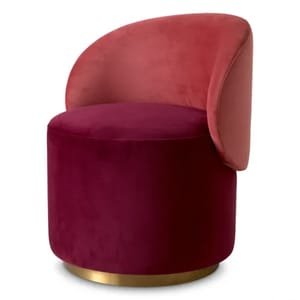 Luxury Savona Velvet Low Dining Chair with Brass Swivel Base