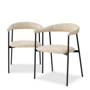 Luxury Bouclé Sonata Upholstered Dining Chair Set of 2