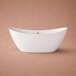Luxury Freestanding White Color Acrylic Bath with Balanced Double Ended Design