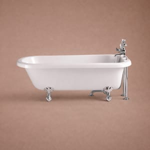Luxury Freestanding Acrylic Single Ended Roll Top Bath in White Finish
