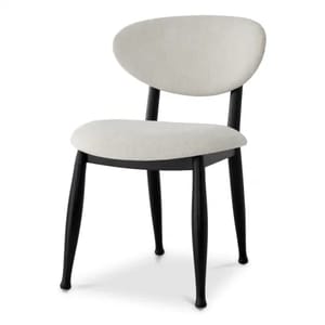 Luxury Curved Back Dining Chair in Sentier Cream & Black