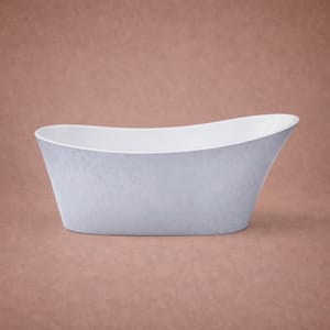 Luxury Stainless Steel Effect Single Ended Freestanding Acrylic Bathtub – 170.5 CM