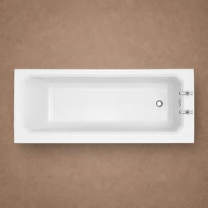 Luxury Space-Saving Single Ended Fitted Acrylic Bath in Classic White Color – 170 CM