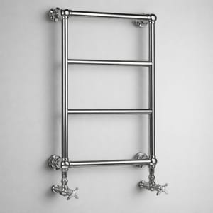 Luxury Brass Wall Mounted Heated Bathroom Towel Rail in Chrome Plated Finish – 75 CM