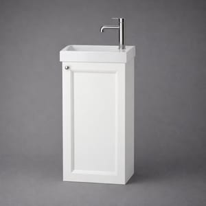 Luxury Chantilly Finish Wall Hung Single Door Cloakroom Unit in Classic White Color – 40 CM