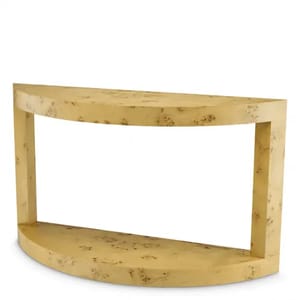 Luxury Mappa Burl Veneer Semi Circular Console Table