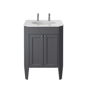 Luxury Graphite Finish Freestanding Double Door Vanity Unit – 63 CM
