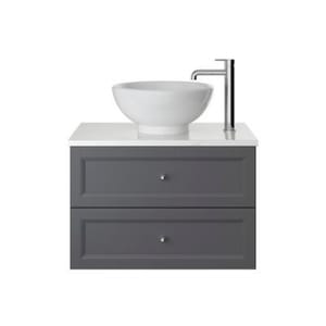 Luxury Graphite Finish Wall Hung Two Drawer Vanity Unit – 70 CM