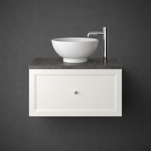 Luxury Chantilly Finish Wall Hung One Drawer Vanity Unit in Classic White Color – 70 CM