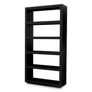 Luxury Solid Wood Display Cabinet in Classic Black Finish