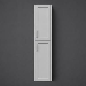 Luxury Double Door Tall Wall Cabinet in Dove Grey Finish – 35 CM