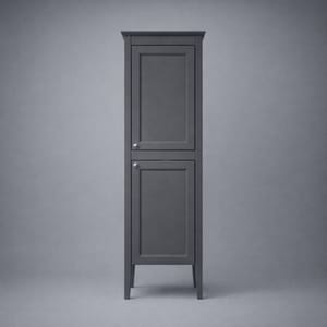Luxury Graphite Finish Freestanding Double Door Tall Cabinet – 50 CM