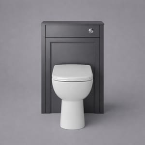 Luxury Graphite Finish Back-to-Wall WC Cabinet – 600mm Freestanding Toilet Unit with Worktop