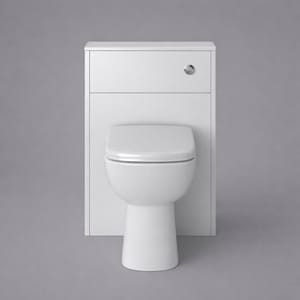 Luxury Dove Grey Finish Back-to-Wall WC Cabinet – 550mm Freestanding Toilet Unit with Worktop