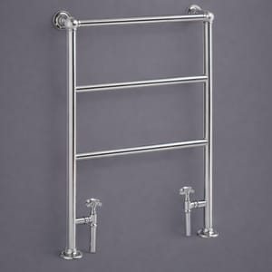 Luxury Floor Mounted Heated Towel Rail in Chrome Finish with Stainless Steel Frame – 85 CM