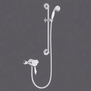 Luxury Chrome Plated Exposed Thermostatic Single Control Shower with Flexible Riser Kit