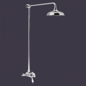 Luxury Exposed Thermostatic Dual Control Shower with Fixed Riser Kit in Chrome Plated Finish