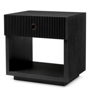 Luxury Black Nightstand with Bronze Finish 