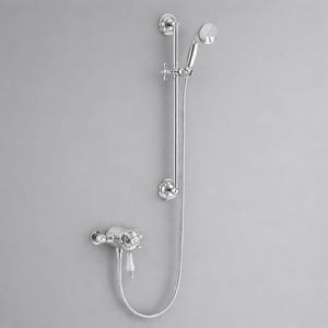 Luxury Exposed Thermostatic Dual Control Shower with Adjustable Flexible Riser Kit in Chrome Plated Finish