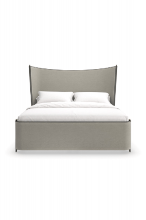 Curved Gray King Bed
