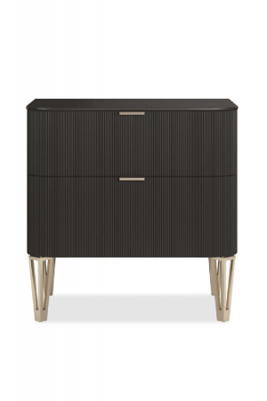 Dark Brown 2-Drawer Nightstand