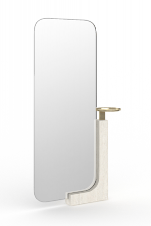 Travertine Stand Floor Mirror – Modern Luxury Full-Length Design