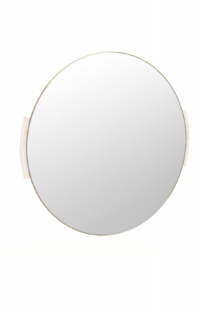Travertine Accent Round Wall Mirror – Modern Luxury Design