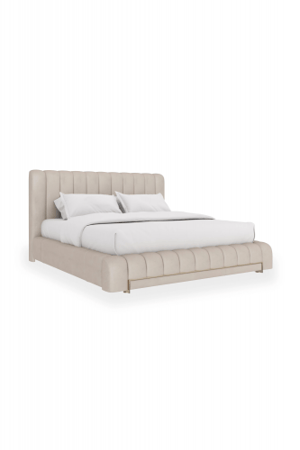 Cream Channeled King Bed – Upholstered Luxury Design