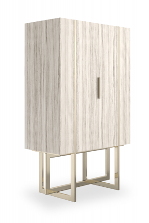 Sandstone 2-Door Bar Cabinet – Luxury Storage with Metal Base