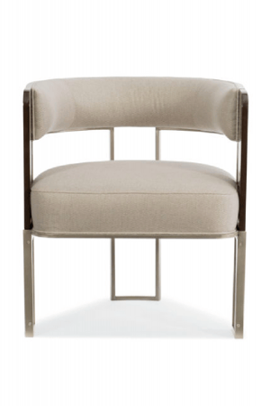 Cream Curved Modern Accent Chair