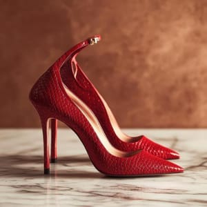 Scarlet Python-Texture Stiletto Heels – Luxury Ankle Strap Design from Luxoroa