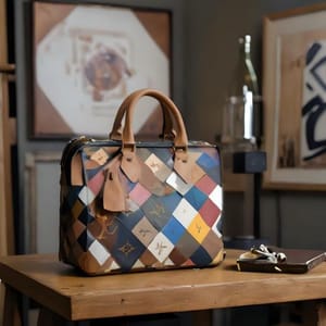 Artisanal Patchwork Leather Satchel – Luxury Multi-Tone Designer Handbag from Luxoroa