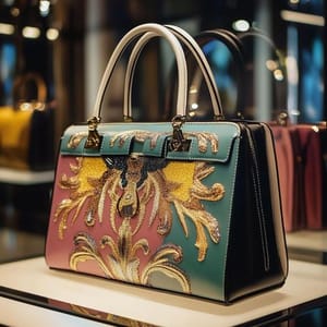 Baroque Embroidered Statement Bag – Luxury Multi-Tone Top-Handle Handbag from Luxoroa