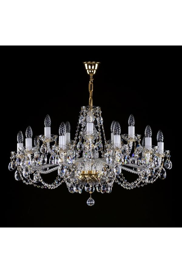 Kristall-Kronleuchter - Polierte Ausführung 15-Licht Luxus Grand Fixture (84 cm)