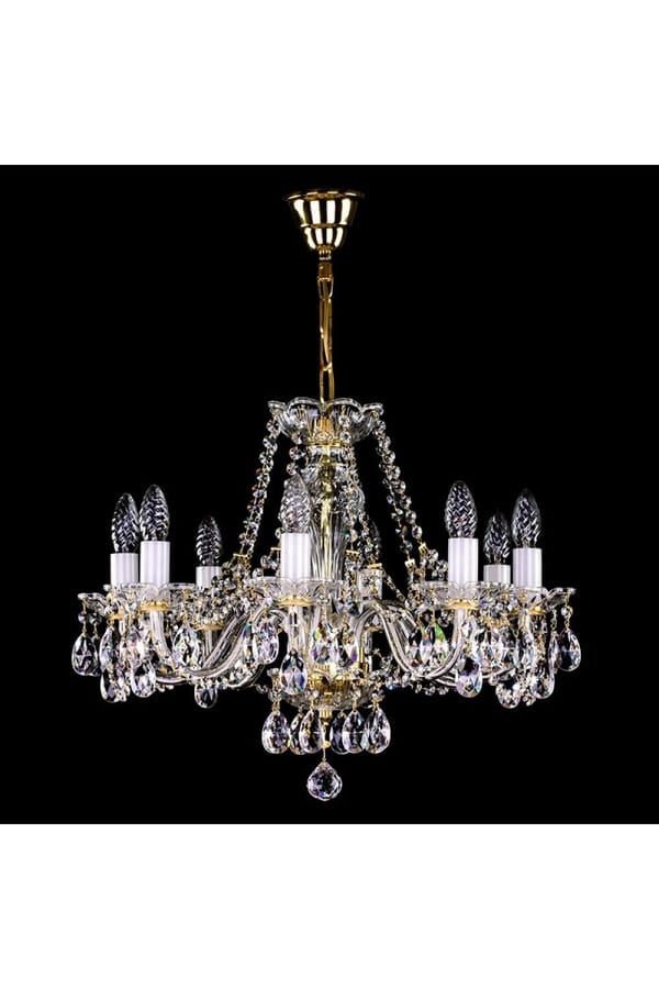 Cassidy Kristall-Kronleuchter - polierte Ausführung 8-Licht-Luxus-Lampe