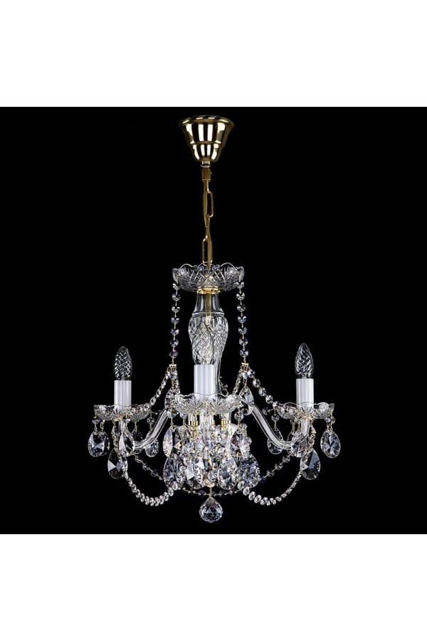 Baroque Crystal Chandelier – Compact 3-Bulb Luxury Ceiling Light
