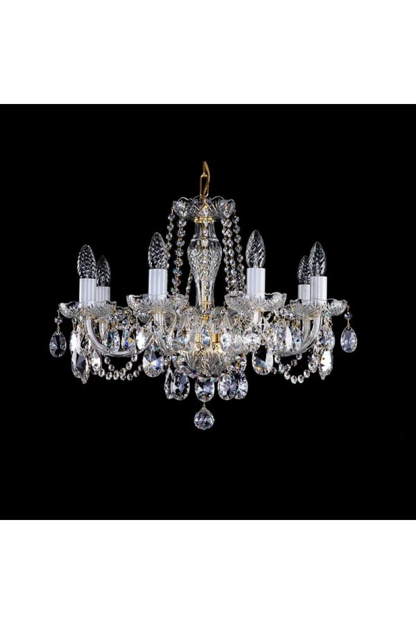 Barock-Kristall-Kronleuchter - Luxus 8-Licht 58 cm Nickel-Finish