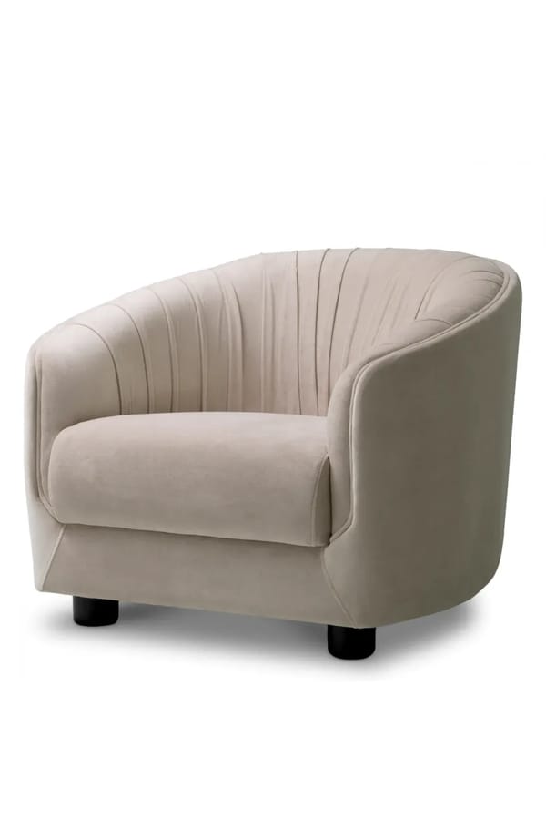 Luxury Black Feet Light Fabric Chair