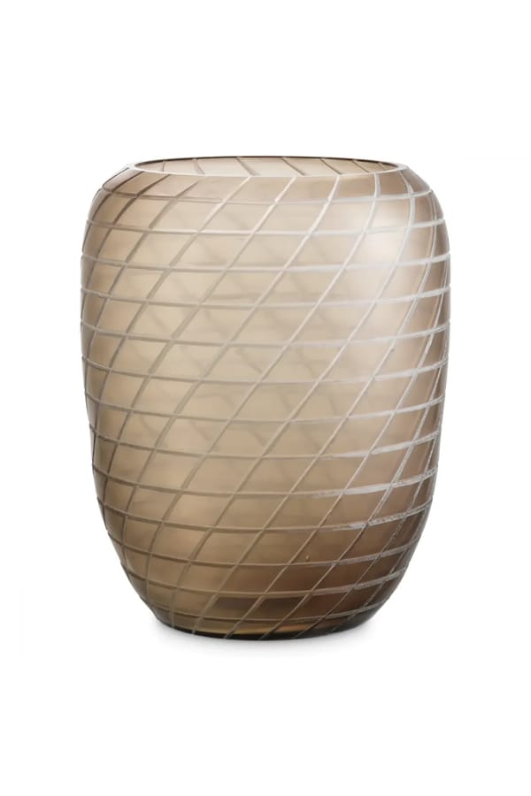 Luxury Handblown Recycled Sand Color Glass Vase