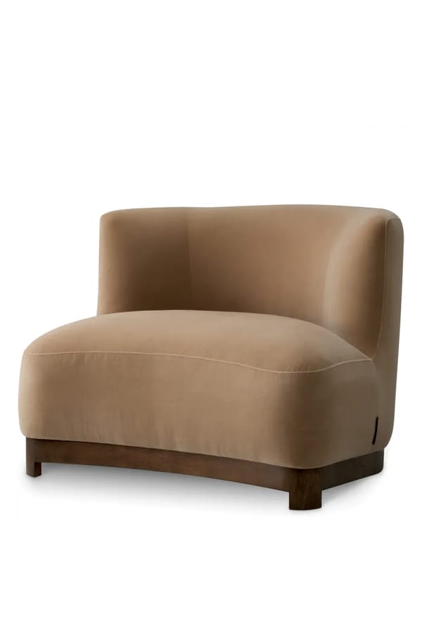 Luxury Wool Fabric Walnut Finish Chair